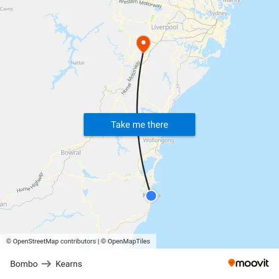 Bombo to Kearns map