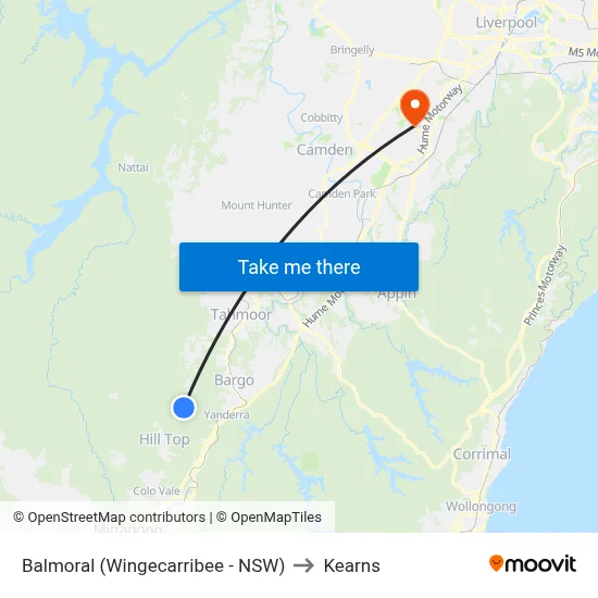 Balmoral (Wingecarribee - NSW) to Kearns map