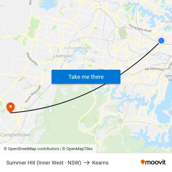 Summer Hill (Inner West - NSW) to Kearns map