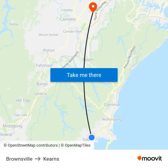Brownsville to Kearns map