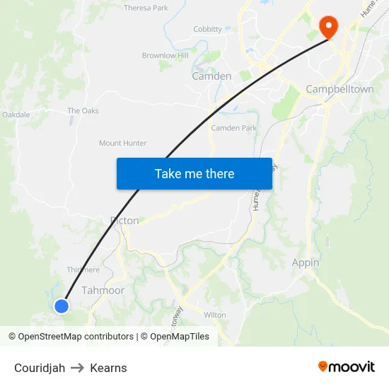 Couridjah to Kearns map