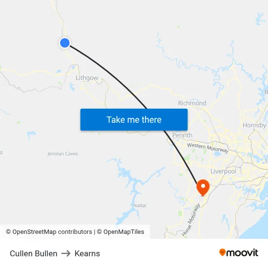 Cullen Bullen to Kearns map