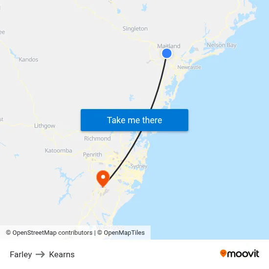 Farley to Kearns map