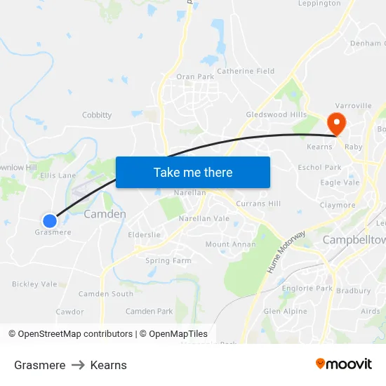Grasmere to Kearns map