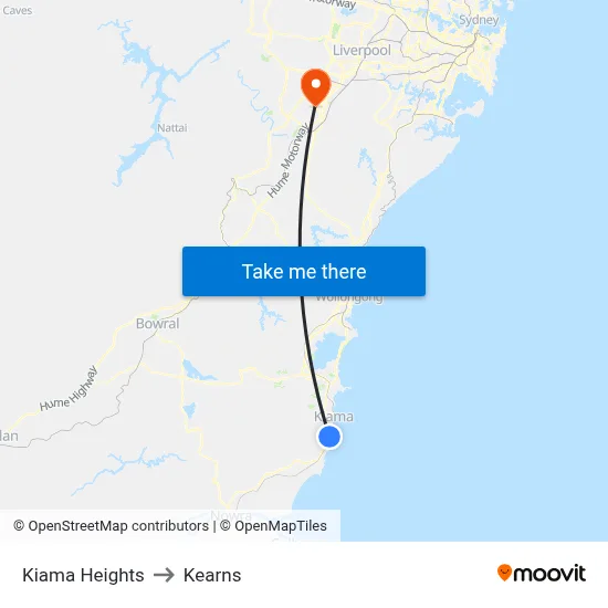 Kiama Heights to Kearns map