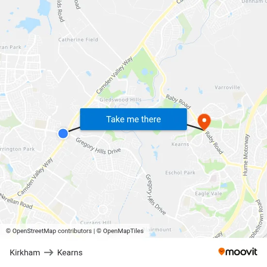 Kirkham to Kearns map