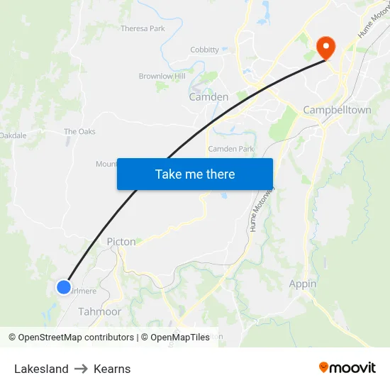 Lakesland to Kearns map