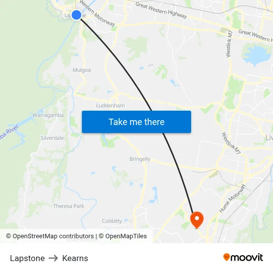 Lapstone to Kearns map