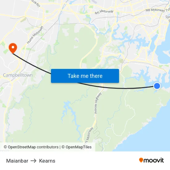 Maianbar to Kearns map