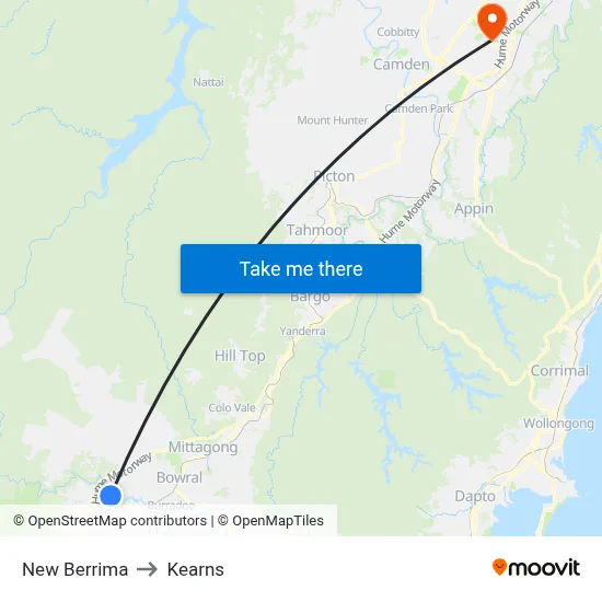 New Berrima to Kearns map
