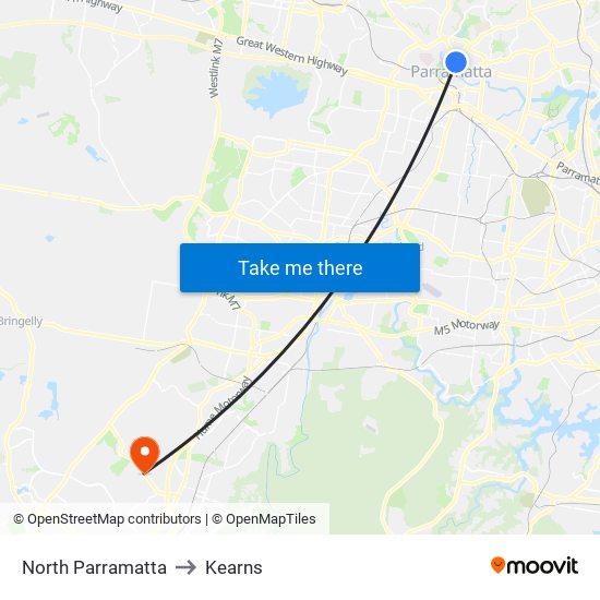 North Parramatta to Kearns map