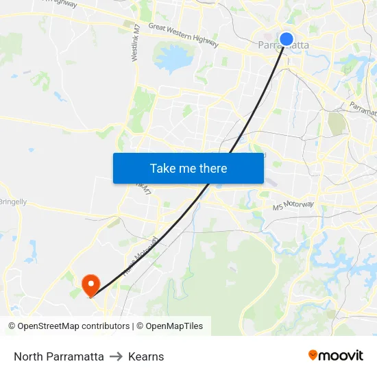 North Parramatta to Kearns map