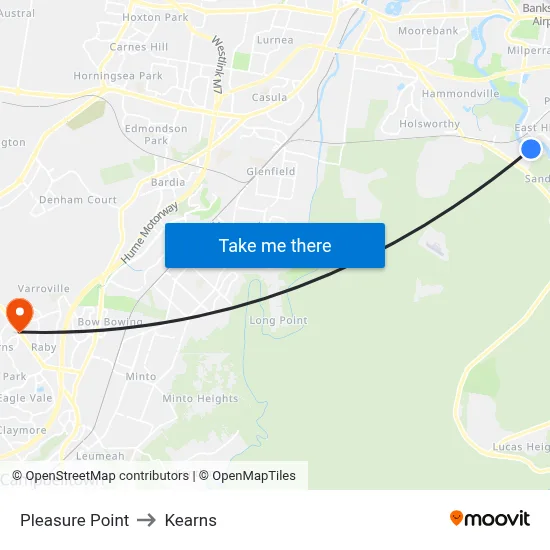 Pleasure Point to Kearns map