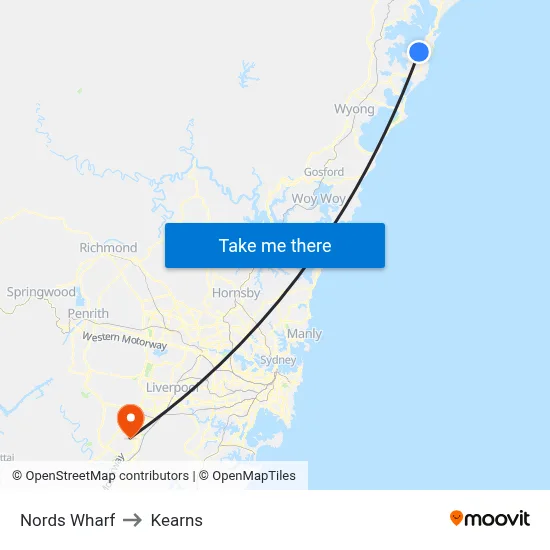Nords Wharf to Kearns map
