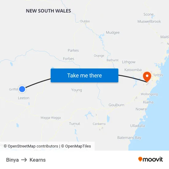 Binya to Kearns map