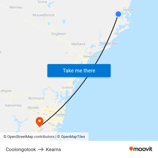 Coolongolook to Kearns map