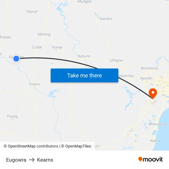 Eugowra to Kearns map