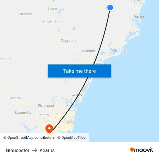 Gloucester to Kearns map