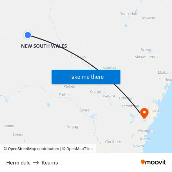 Hermidale to Kearns map