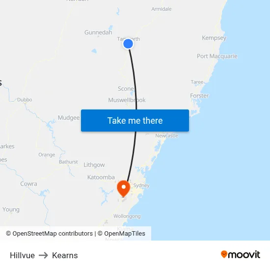 Hillvue to Kearns map