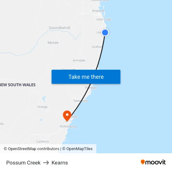 Possum Creek to Kearns map