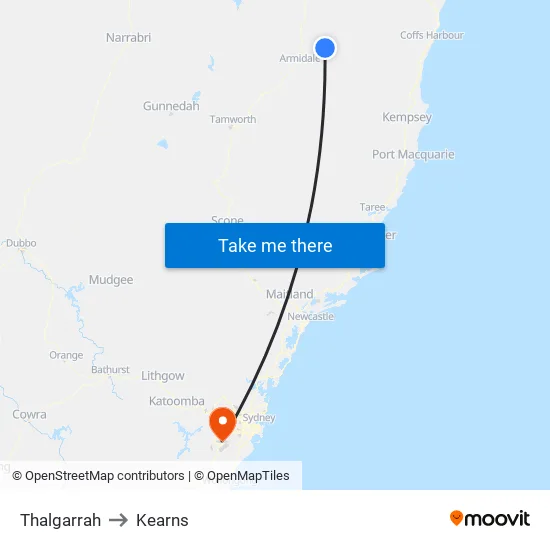 Thalgarrah to Kearns map