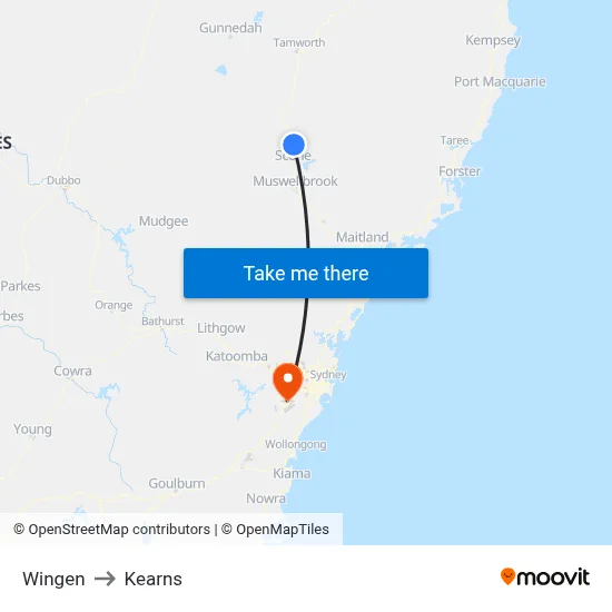 Wingen to Kearns map