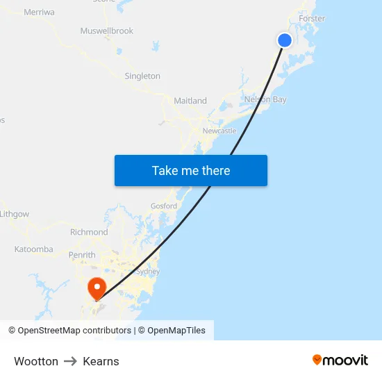 Wootton to Kearns map