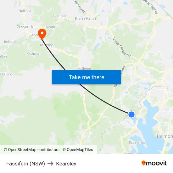 Fassifern (NSW) to Kearsley map