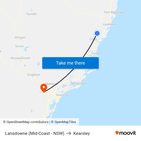 Lansdowne (Mid-Coast - NSW) to Kearsley map