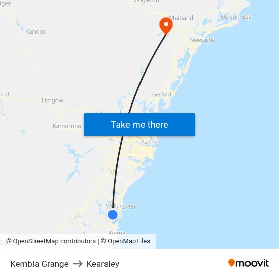 Kembla Grange to Kearsley map