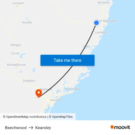 Beechwood to Kearsley map