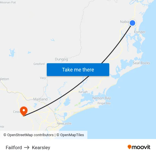 Failford to Kearsley map