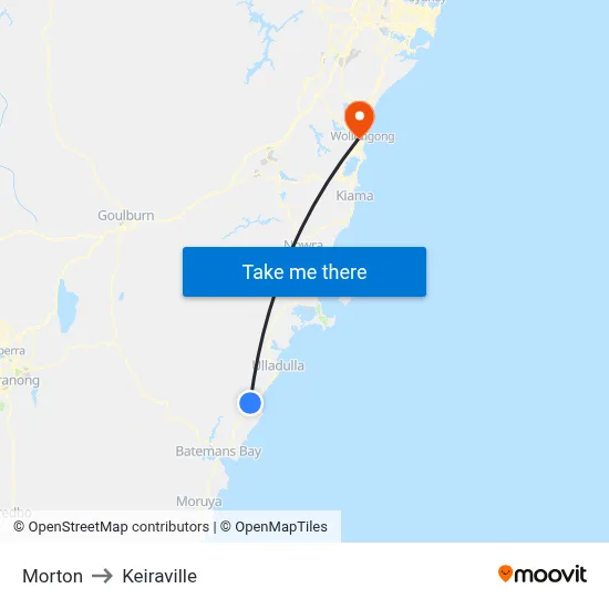 Morton to Keiraville map