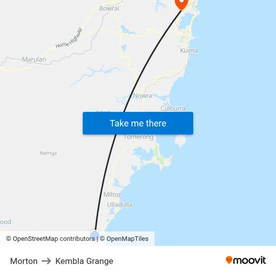 Morton to Kembla Grange map