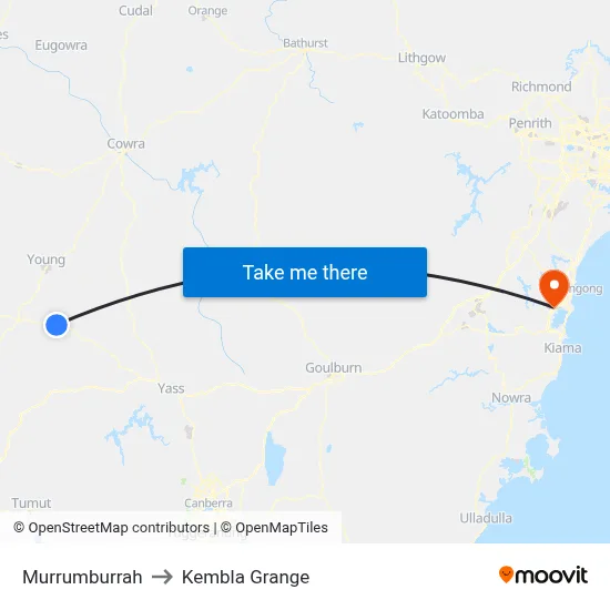 Murrumburrah to Kembla Grange map