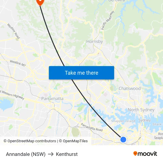 Annandale (NSW) to Kenthurst map