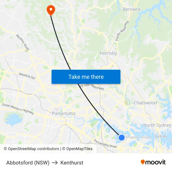 Abbotsford (NSW) to Kenthurst map