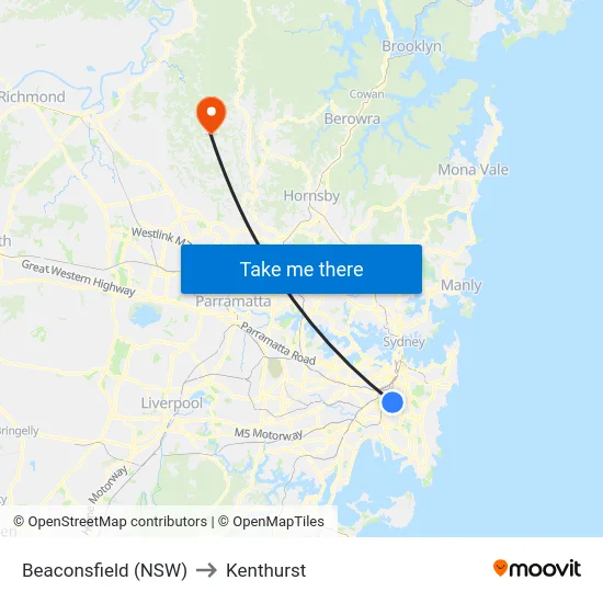 Beaconsfield (NSW) to Kenthurst map