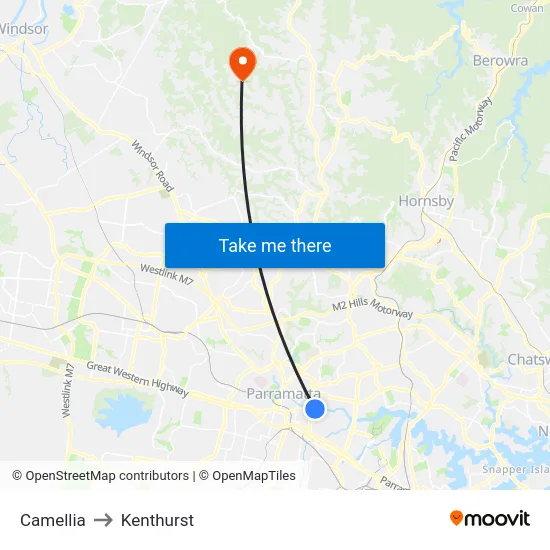 Camellia to Kenthurst map