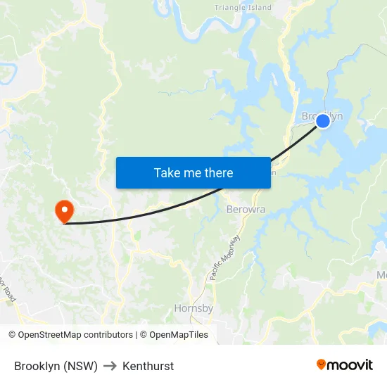 Brooklyn (NSW) to Kenthurst map