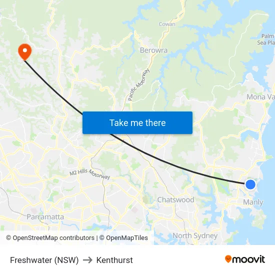 Freshwater (NSW) to Kenthurst map