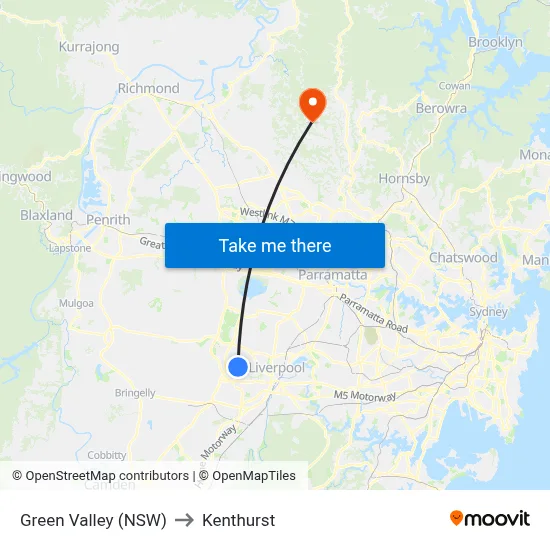 Green Valley (NSW) to Kenthurst map