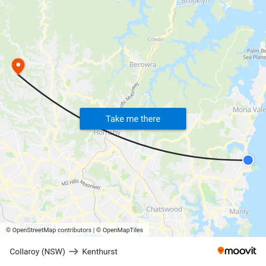 Collaroy (NSW) to Kenthurst map