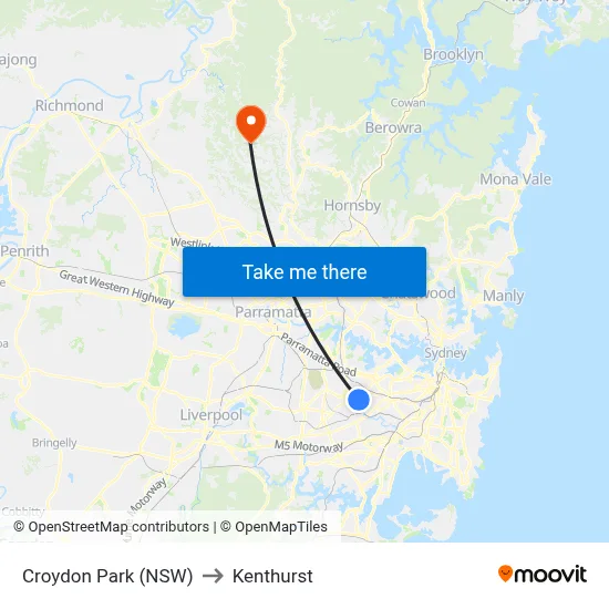 Croydon Park (NSW) to Kenthurst map