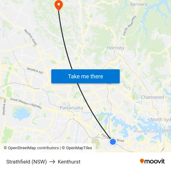 Strathfield (NSW) to Kenthurst map