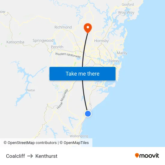 Coalcliff to Kenthurst map