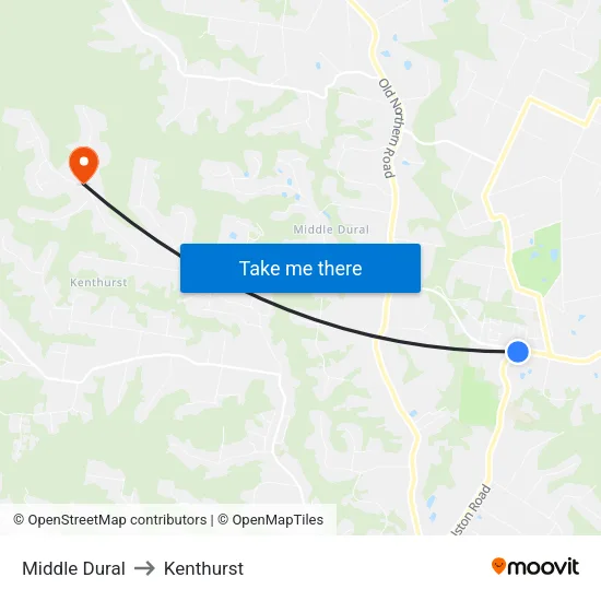 Middle Dural to Kenthurst map