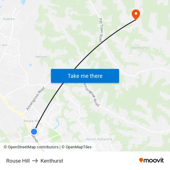 Rouse Hill to Kenthurst map