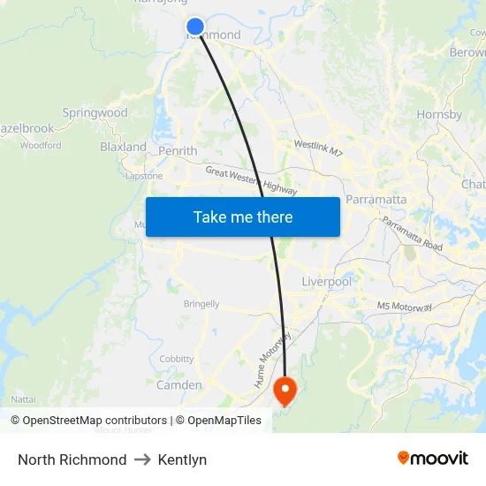 North Richmond to Kentlyn map